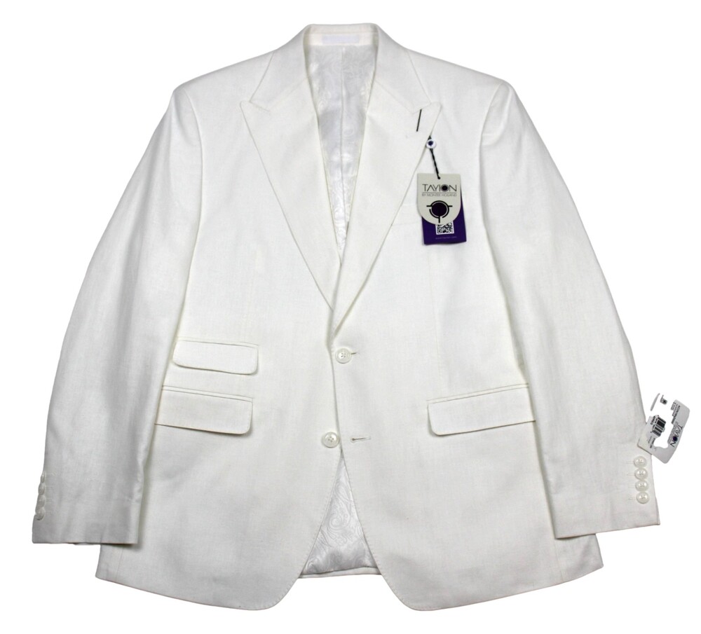 Tayion Suit Jacket 40 R Mens Solid Classic Fit Linen Cotton Blazer Sport Coat